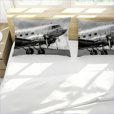 Black and White Airplane Duvet Cover