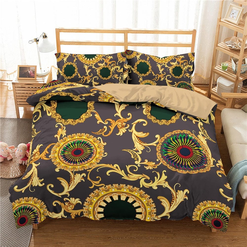 Gray Baroque Duvet Cover