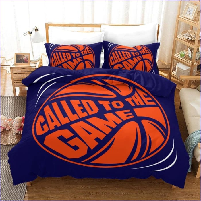 Blue and Orange Basketball Duvet Cover