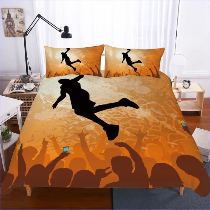 Duvet Cover Basketball Dunk Cheering Crowd