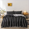 Two-Tone Black and White Striped Duvet Cover