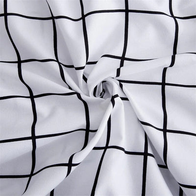 White Checked Duvet Cover