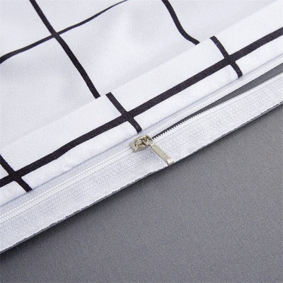 White Checked Duvet Cover