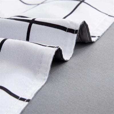 White Checked Duvet Cover