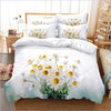 Daisy Floral White Duvet Cover