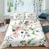 Romantic Flowers White Duvet Cover