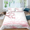 Pink Cherry Blossom White Duvet Cover