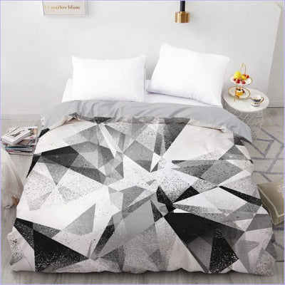 Gray White Duvet Cover