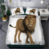 Dominant Lion White Duvet Cover