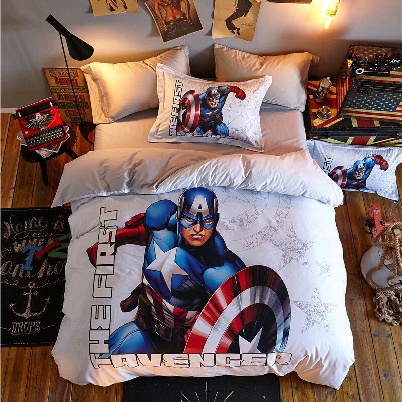 Marvel Captain America White Duvet Cover 100% Cotton