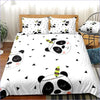 Sleepy Panda Black Triangles White Duvet Cover