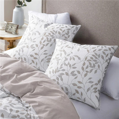 White and Beige Duvet Cover