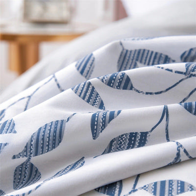 White and Navy Duvet Cover