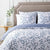 White and Navy Duvet Cover