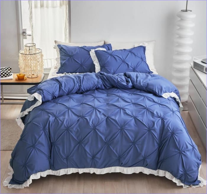 Blue Quilted Duvet Cover