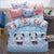 Blue and Pink Panda Duvet Cover