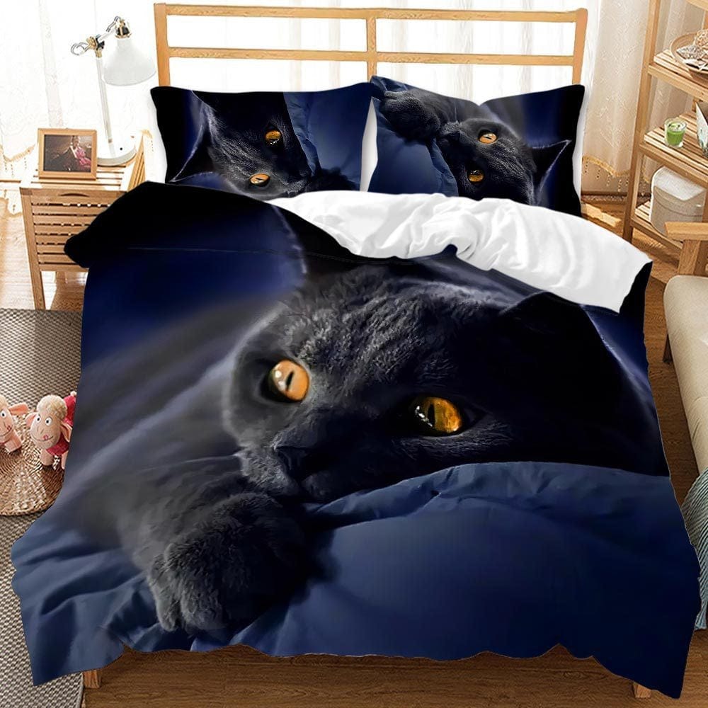 Kitten Blue Duvet Cover 2 People