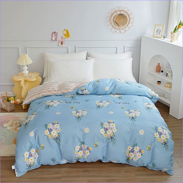 Blue Floral Duvet Cover Petit Bouquet