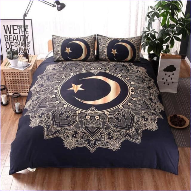 Bohemian Crescent Moon Duvet Cover