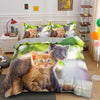 Red and Gray 3D Cat Duvet Cover