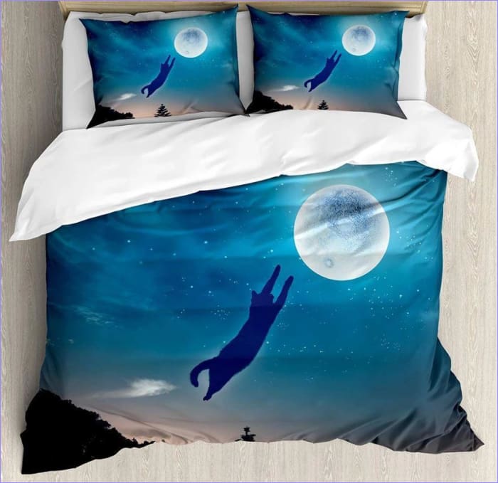 Full Moon Cat Duvet Cover