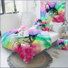 Colorful Portrait Cat Duvet Cover