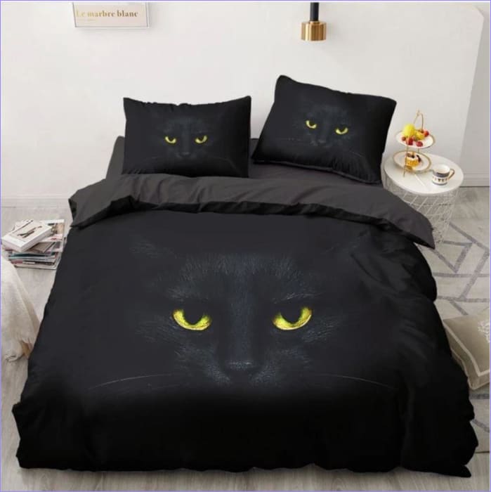 Black Cat Obscurity Duvet Cover