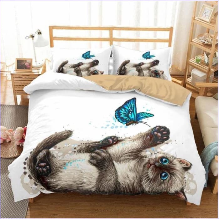 Butterfly Cat Duvet Cover