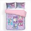 Manga Girl Kitten Duvet Cover