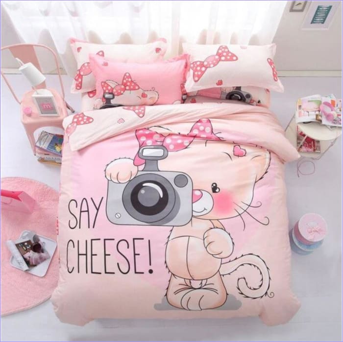 Pink Kitten Duvet Cover