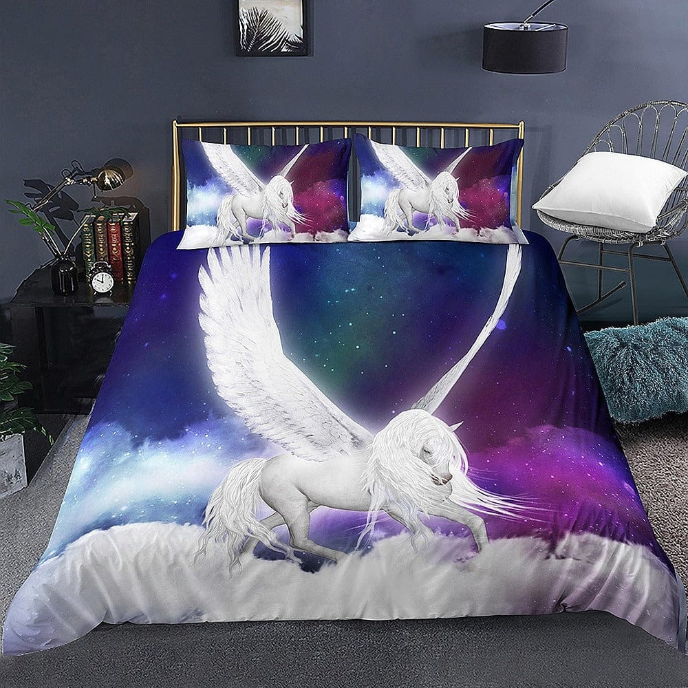 Horse Girl With Wings Duvet Cover