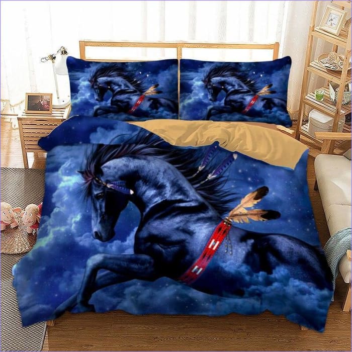 Indian Horse by Night Duvet Cover