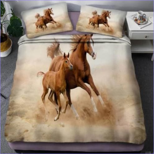 Horse Mare and Foal Duvet Cover