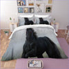 Race Horse Duvet Cover Black