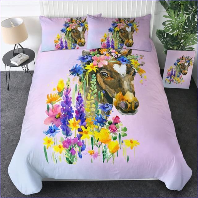 Flowering Horse Duvet Cover