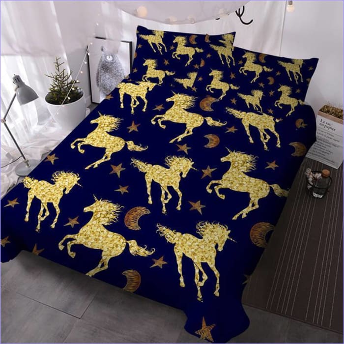 Golden Horses Duvet Cover