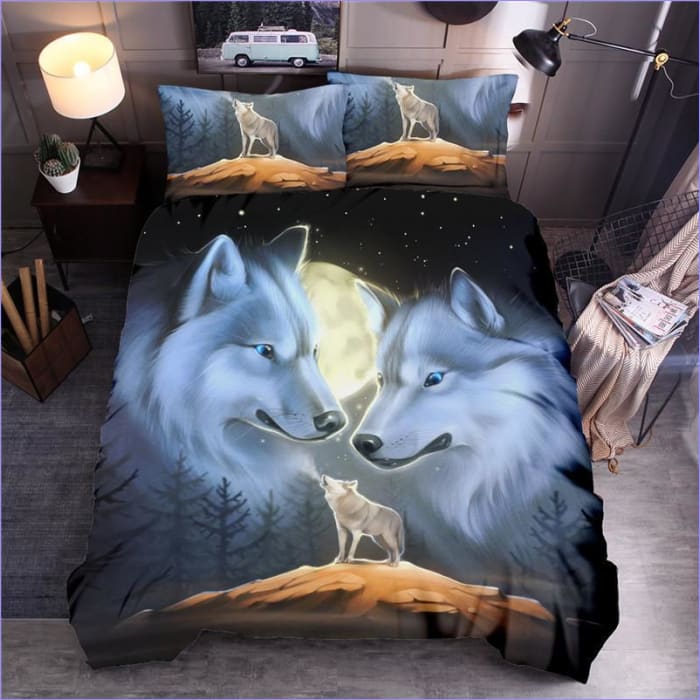 Wolf Dog Drawing Duvet Cover