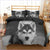 Black and White Wolf Dog Duvet Cover