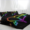 Neon Multicolored Heart Duvet Cover