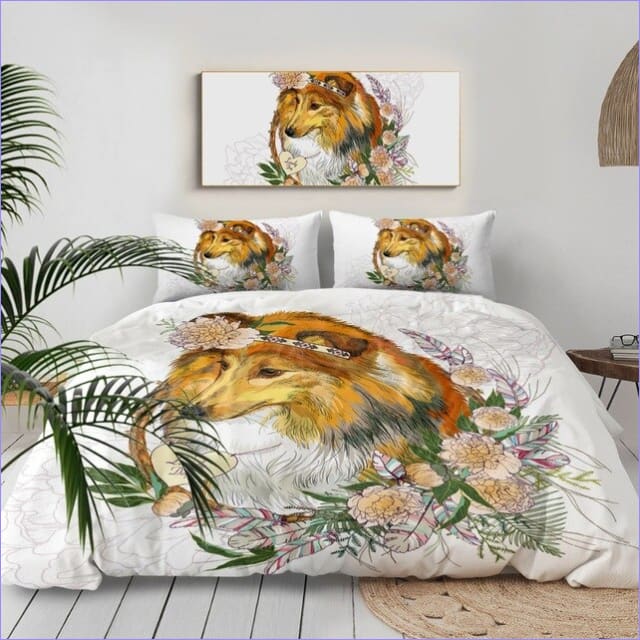 Rough Collie Duvet Cover