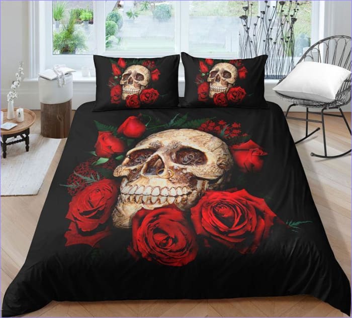 Crane and Roses Duvet Cover