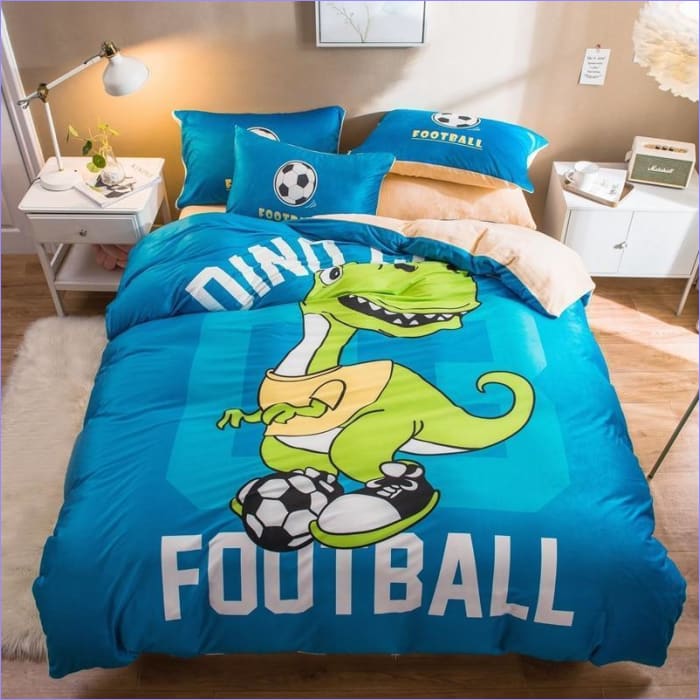 Football Dinosaur Duvet Cover