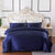 Navy Blue Solid Imitation Silk Soft Duvet Cover