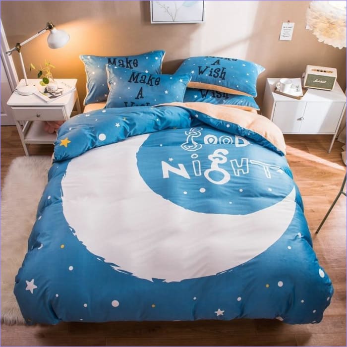 Moon and Night Child Duvet Cover