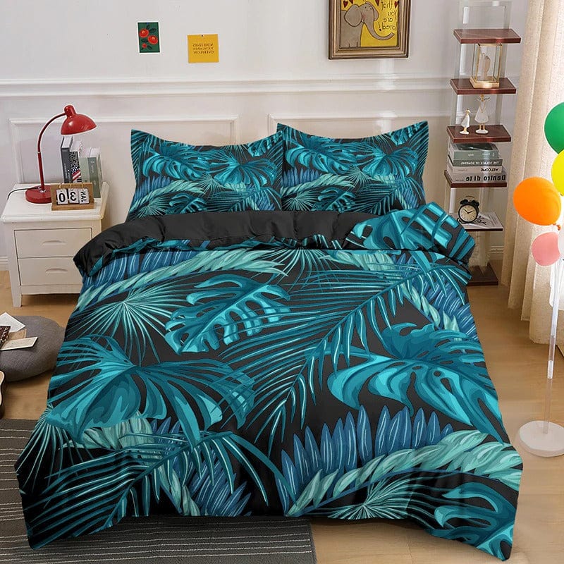 Bluish Foliage Duvet Cover