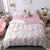 Pink Flower Girl Duvet Cover