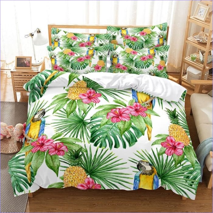 Floral Pineapple Duvet Cover