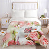 Floral Duvet Cover Bouquet of Roses and Butterflies