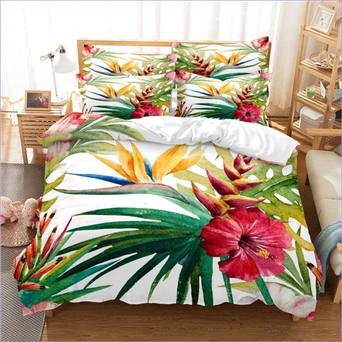 Floral Duvet Cover Exotic Floral Arrangement