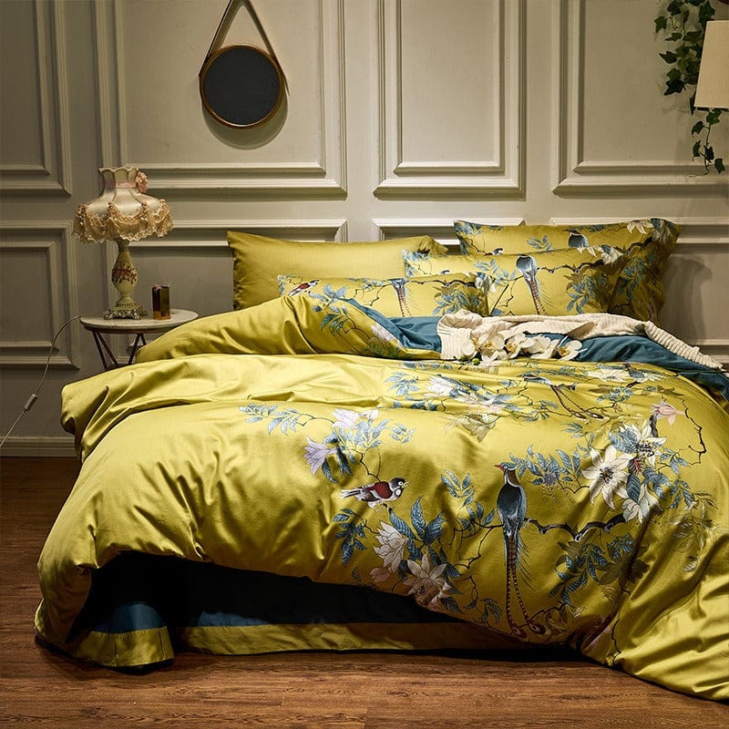 Yellow Floral Duvet Cover